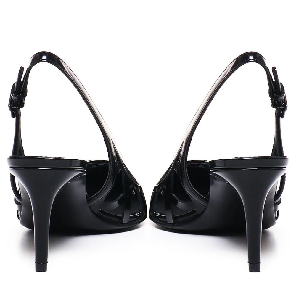 Dolce & Gabbana Lollo Slingback Pumps Black Leather Size 36 NIB - Picture 6 of 14